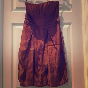 Max & Cleo women’s burnt orange strapless dress